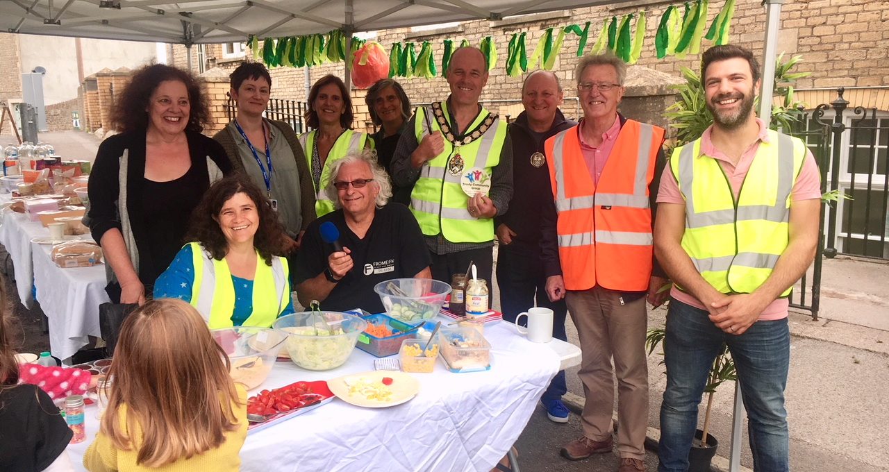 People at a street party