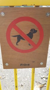 Photo of "No dogs allowed" sign