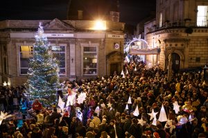 Christmas lantern procession in Frome town centre