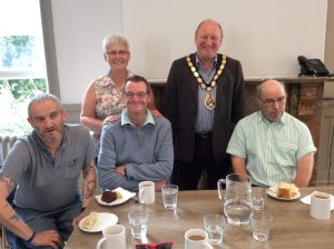 Mayor Mark Dorrington and volunteers