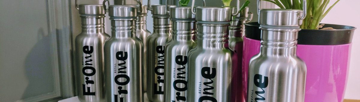 Refillable 'Frome' water bottles