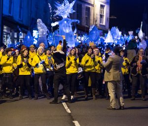 Samba band and lantern parade