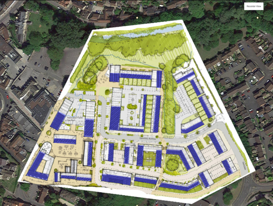 Arial display of proposed microgrid at Saxonvale