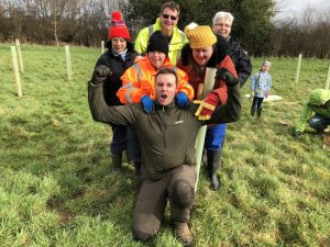 Town Ranger Jay with a group of tree planters