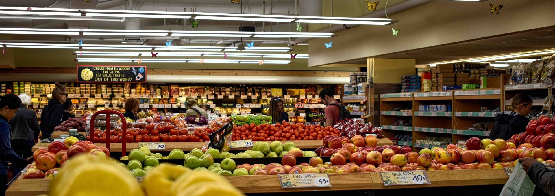 Fruit section of a supermarket