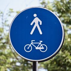 Walking and cycle lane sign