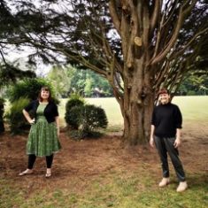 Jess & Hannah by a tree