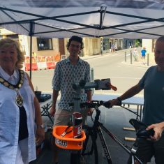 Mayor Anita at the Dr Bike Session at Boyle Cross