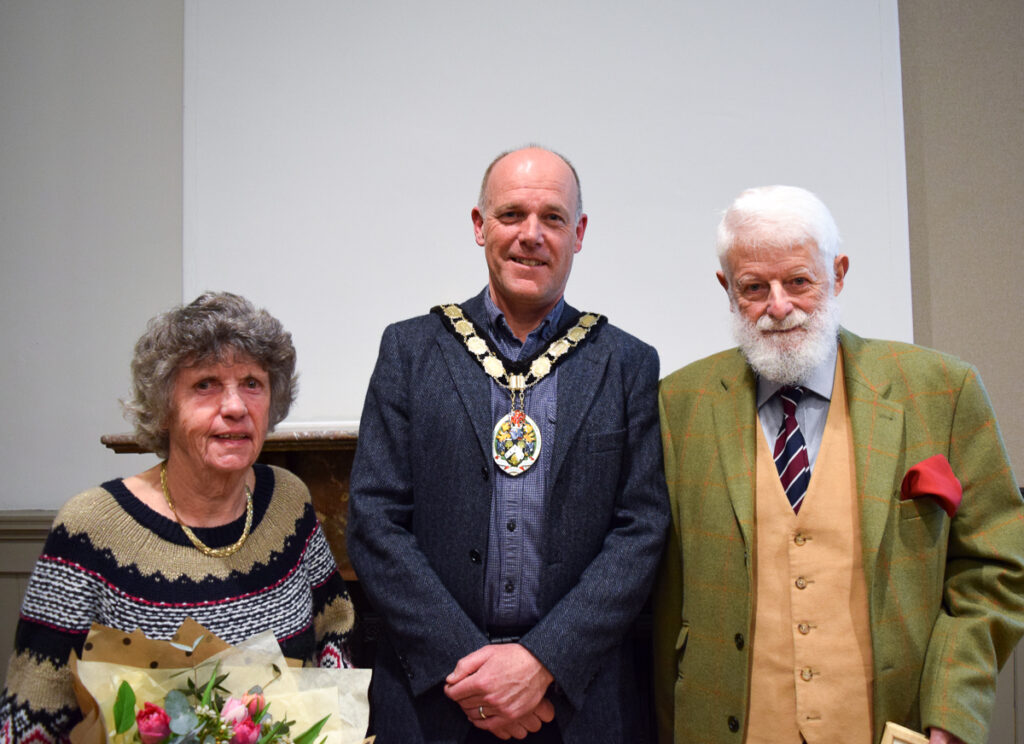 Marjorie and Bob Morris receiving their civic awards from Mayor Rich Ackroyd in 2019.