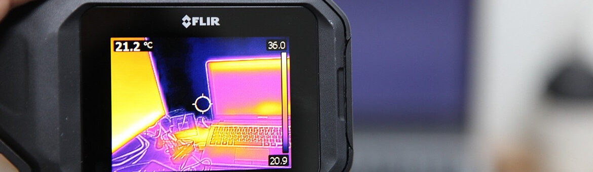 A thermal imaging camera in use