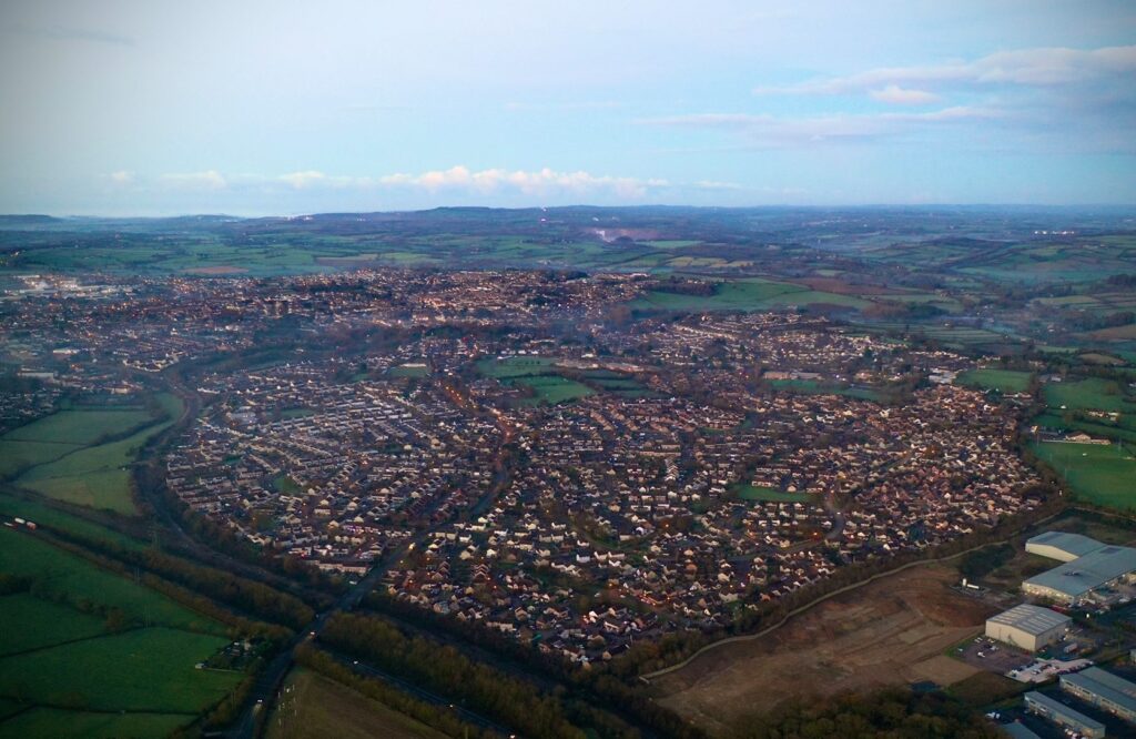 aerial shot of heart shaped Frome