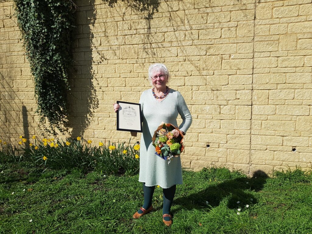 Gill Fone with her Civic Award