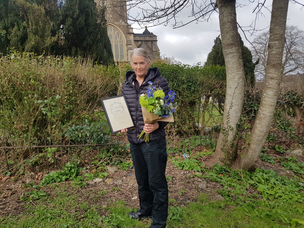 Sergeant Rachel Clark with her Civic Award