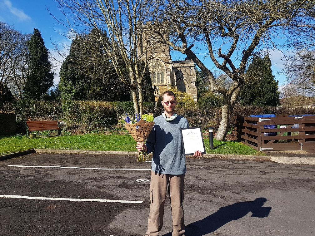 Radek Evans with his Civic Award