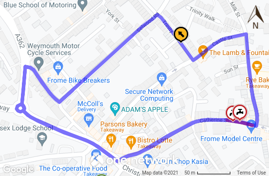 Map of Catherine Street road closure May 2021