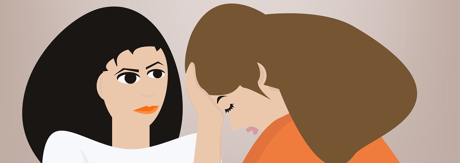 Illustration of two women talking