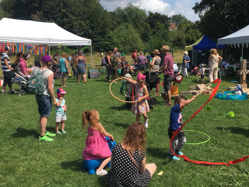 Children playing at festival outdoor event