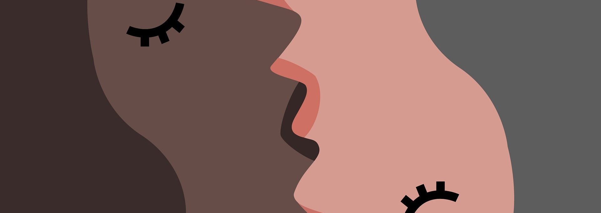 Illustration of women kissing