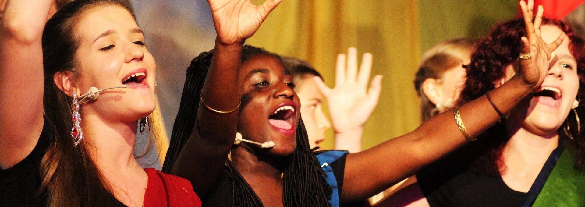 Young girls performing in a musical