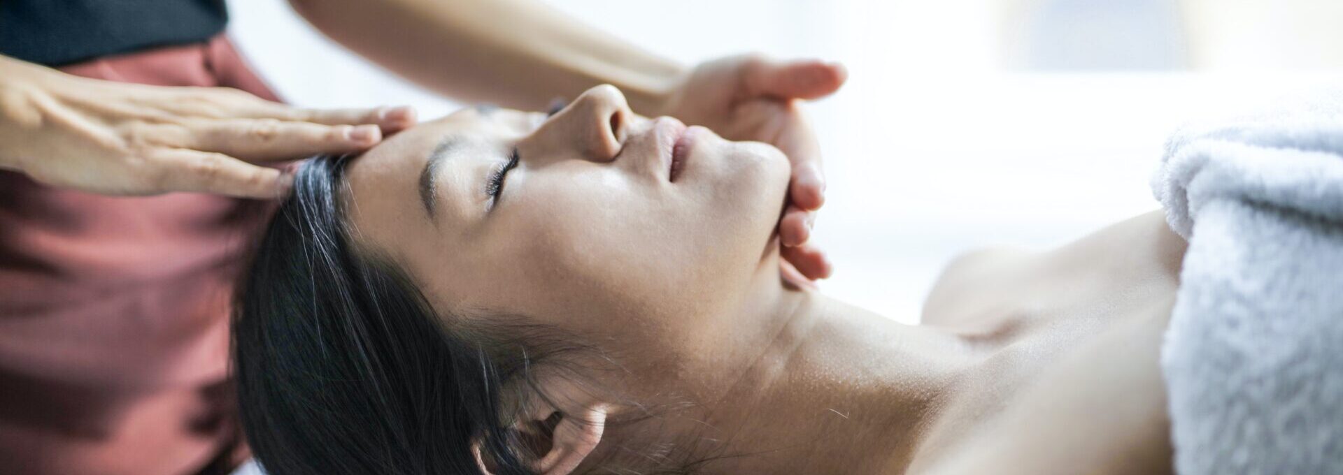 Lady lying on treatment table