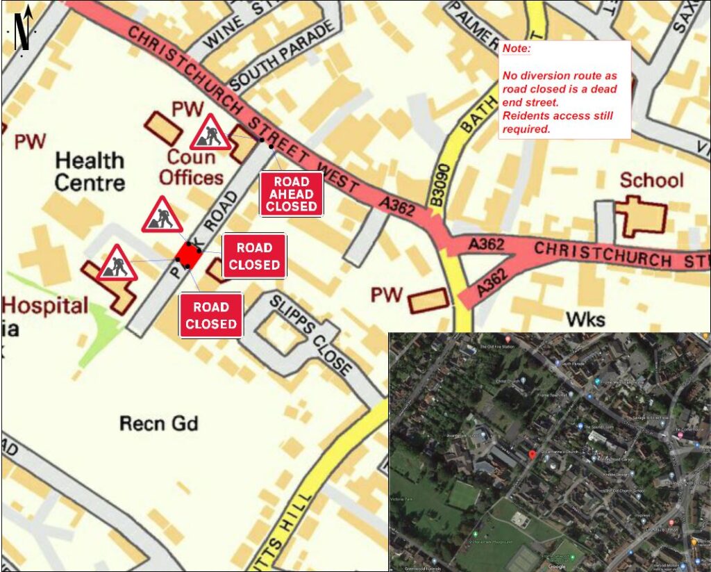 Map of Park Road emergency closure August 2021
