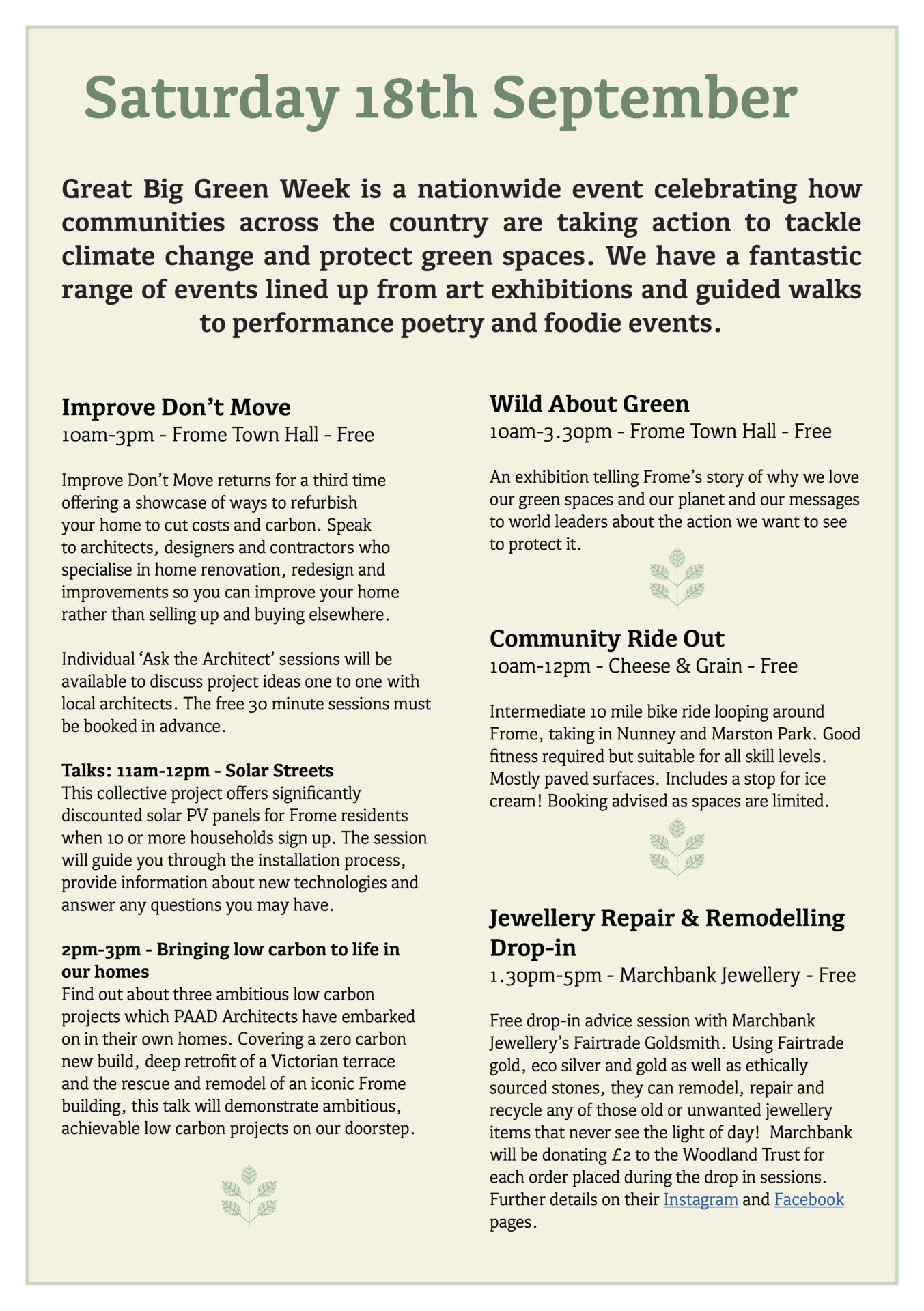 Great Big Green Week 2021 programme page 2