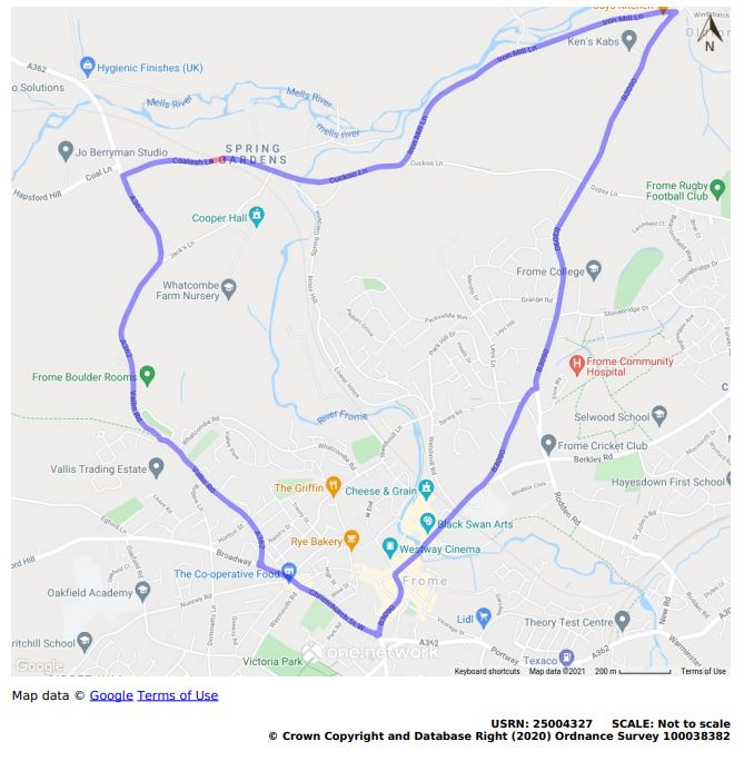 Coalash Lane temporary road closure diversion route map