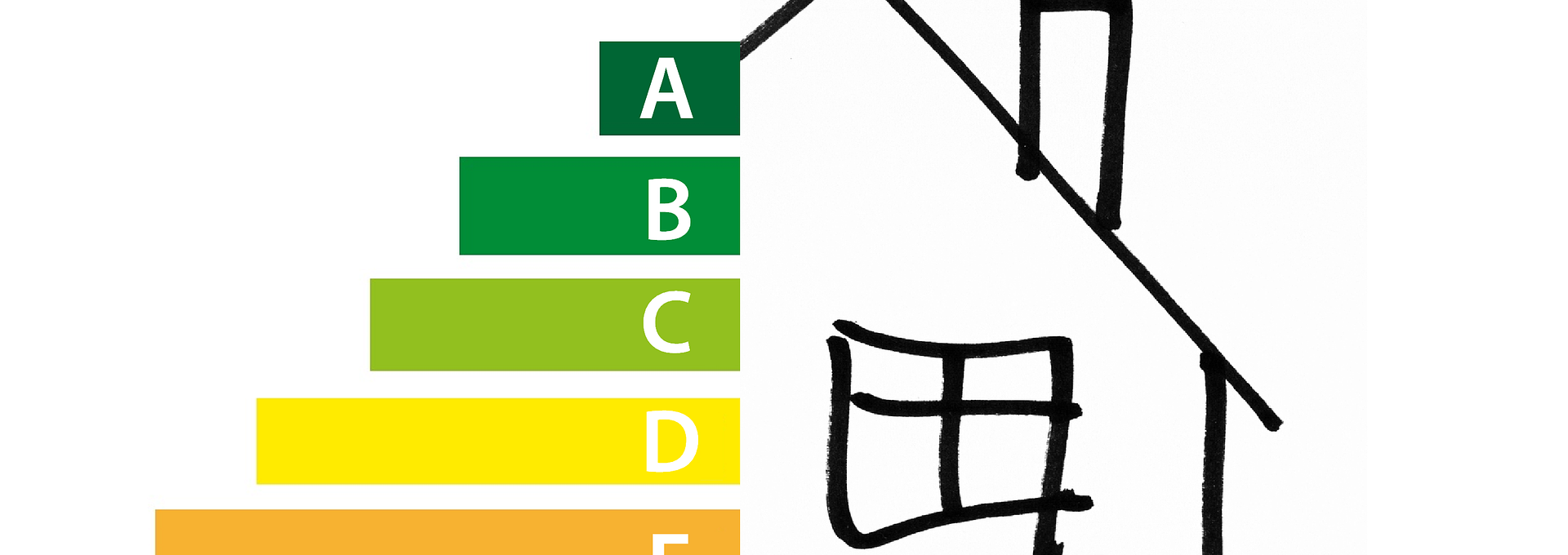 Energy efficiency colours with house drawing