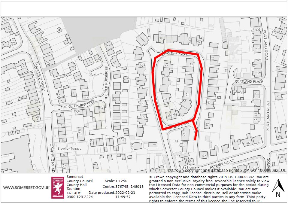 Map of Lynfield Road temporary road closure 2022