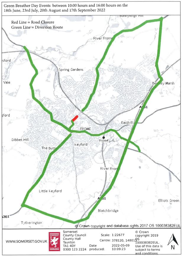 Green Breather Day road closure map