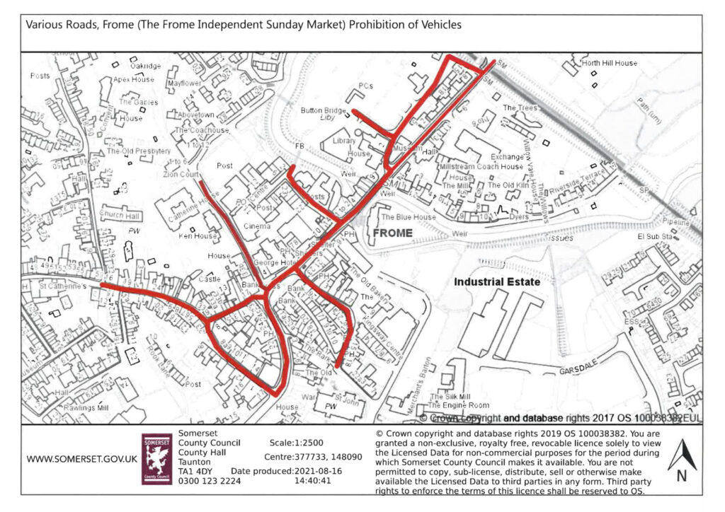 Frome Independent road closure map