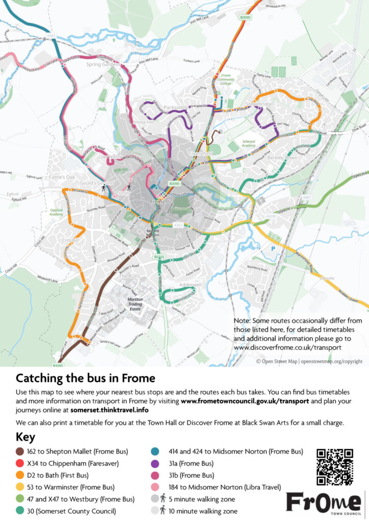 Frome Bus Route Map