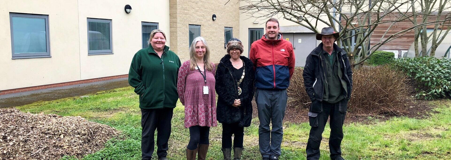 Rangers, Mayor Sara Butler and Karen Creffield at Frome Medical Centre.