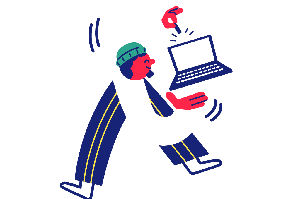 illustration of person fixing a laptop